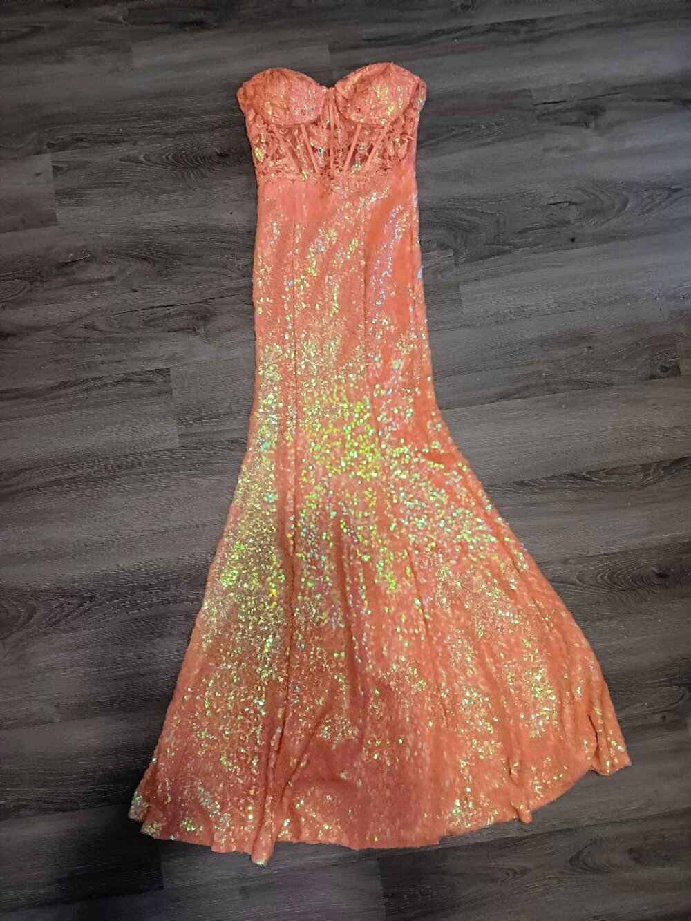 ✨ Windsor "Zoe" Lace-Up Corset Mermaid Sequin Formal Gown ✨